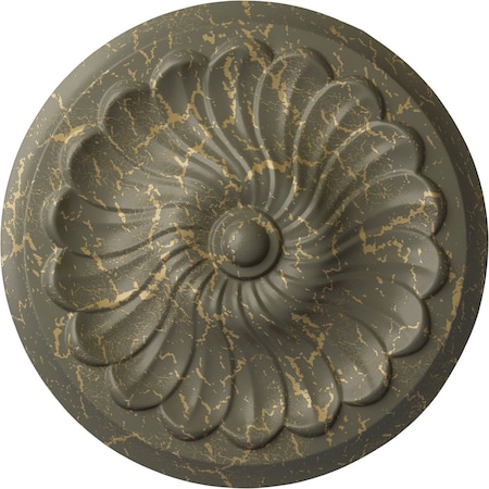 Ekena Millwork Flower Spiral Ceiling Medallion (Fits Canopies up to 2"), 12 1/4"OD x 2 1/4"P, Witch Hazel Crackle CM12FLWHC